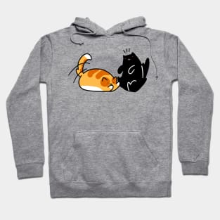 Playful Tabby and Black Cat Hoodie